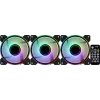 Aerocool MIRAGE12PRO Kit 3x Ventilators PC 12cm ARGB 6 Pinu Hub Melns