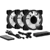 Aerocool MIRAGE12PRO Kit 3x Ventilators PC 12cm ARGB 6 Pinu Hub Melns