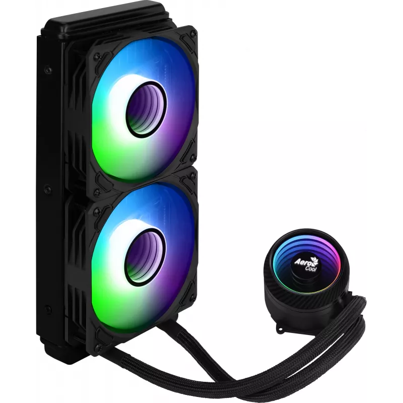 Aerocool PGS Mirage L240 ARGB šķidrumdzesētājs procesoram, 2300 apgr./min, 4 kontaktu, melns