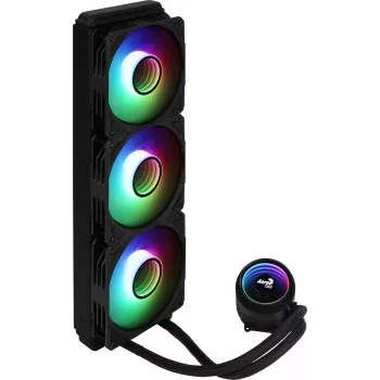 Aerocool MIRAGEL360 šķidruma CPU dzesēšana 3x12cm ARGB ventilators TDP 550W Melns