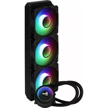 Aerocool MIRAGEL360 šķidruma CPU dzesēšana 3x12cm ARGB ventilators TDP 550W Melns