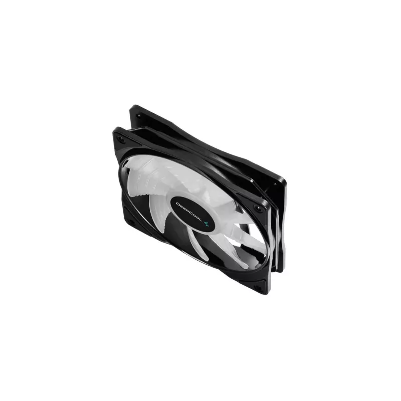 Datora korpusa ventilators DeepCool RF120 — Balts/Melns, 120×25 mm, 4-pin PWM, RGB LED, Hidro gultnis