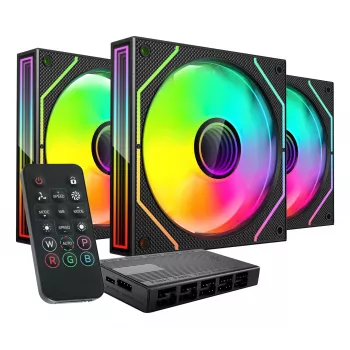 Mars Gaming MF3DPROKIT dzesēšanas sistēma 3x 12 cm ARGB ventilators ar Infinity Mirror apgaismojumu