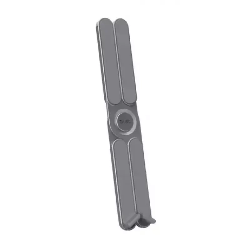 Piezīmjdatora statīvs TRUST Macy salokāms alumīnijs, pelēks — 280 mm augstums, 23×46 mm pamatne, 20 kg ietilpība