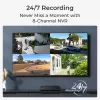 NVR Reolink NVS8(NHD) 8 kanālu PoE NVR, 8 PoE porti, 4K (3840×2160) atbalsts, H.265, 2×HDD līdz 12 TB, HDMI/VGA/eSATA