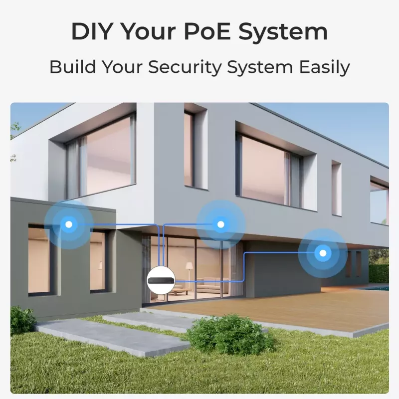 NVR Reolink NVS8(NHD) 8 kanālu PoE NVR, 8 PoE porti, 4K (3840×2160) atbalsts, H.265, 2×HDD līdz 12 TB, HDMI/VGA/eSATA