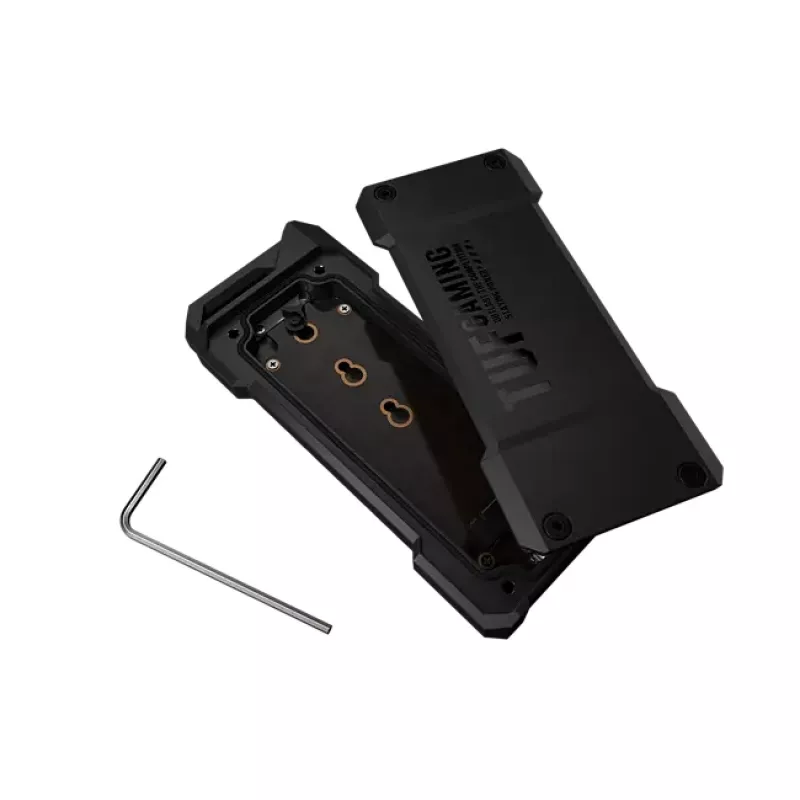 SSD korpuss ASUS ESD-T1A/BLK/G/AS — M.2 (SATA/PCIe) vienvietīgs, USB-C 3.2 Gen2, 10 Gbit/s, melns, atslēgas slēdzene