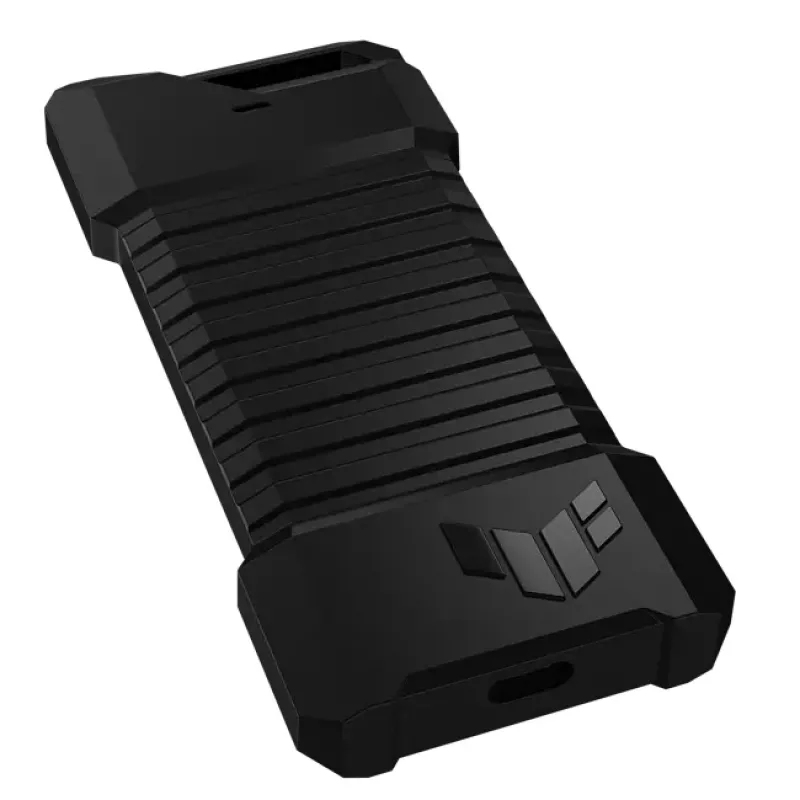 SSD korpuss ASUS ESD-T1A/BLK/G/AS — M.2 (SATA/PCIe) vienvietīgs, USB-C 3.2 Gen2, 10 Gbit/s, melns, atslēgas slēdzene