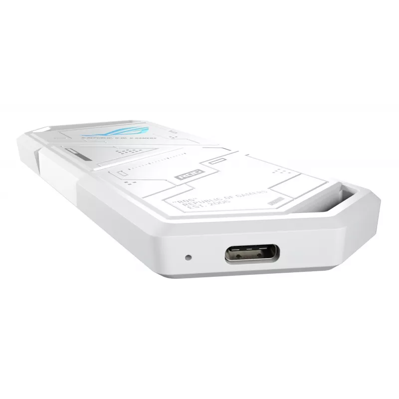 Ārējais SSD korpuss ASUS ROG Strix Arion White Edition — M.2 PCIe, USB Type-C 10 Gbit/s, viena diska