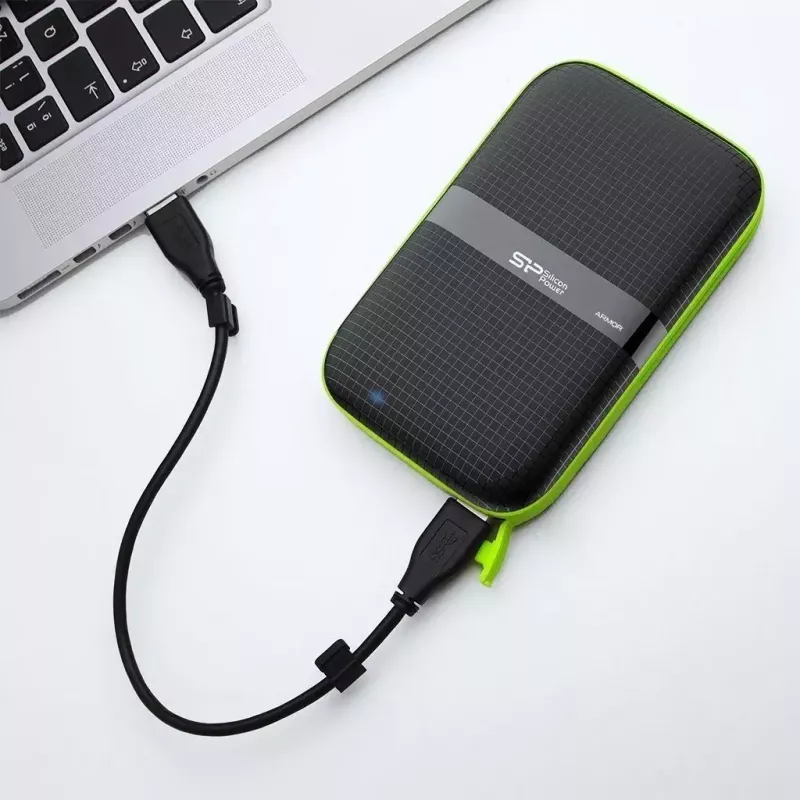 Ārējais cietais disks Silicon Power Armor A60 1 TB 2.5 collu USB 3.2 Gen 1, triecienizturīgs, AES-256, melns