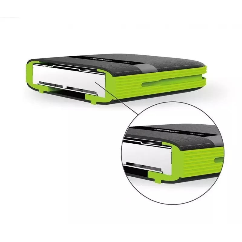 Ārējais cietais disks Silicon Power Armor A60 1 TB 2.5 collu USB 3.2 Gen 1, triecienizturīgs, AES-256, melns