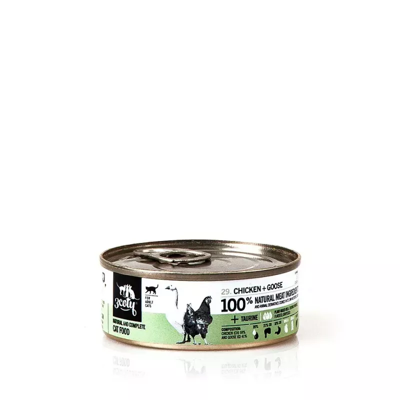3Coty mitrā barība kaķiem, vista ar zosi, pieaugušiem kaķiem, 80 g