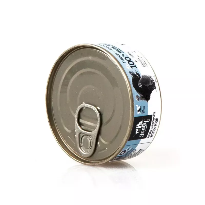 3Coty mitrā barība kaķēniem, tītara gaļa ar vistu, 80 g