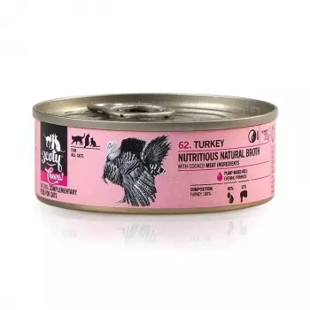 Slapjā barība kaķiem 3coty Turkey Cheers 75 g — pieaugušiem kaķiem, papildbarība vienreizējā porcijā