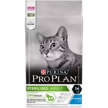 Sausā barība kaķiem Purina Pro Plan Sterilised OPTIrenal Adult Trusis 1,5 kg — nieru atbalsts, 41% olbaltumvielas, 12% tauki