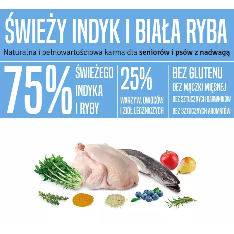Sausā suņu barība ARQUIVET Fresh Senior & Light Tītars un Zivs, 10 kg, 26% olbaltumvielas, 10% tauki