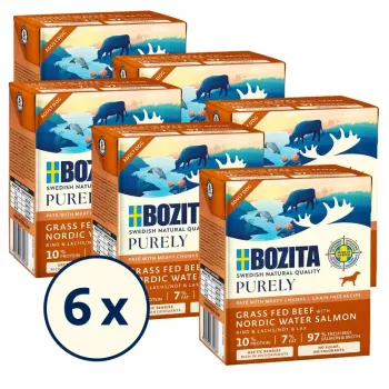 Slapjā suņu barība BOZITA Purely Beef & Salmon Adult 370 g, bezgraudu, visām šķirnēm