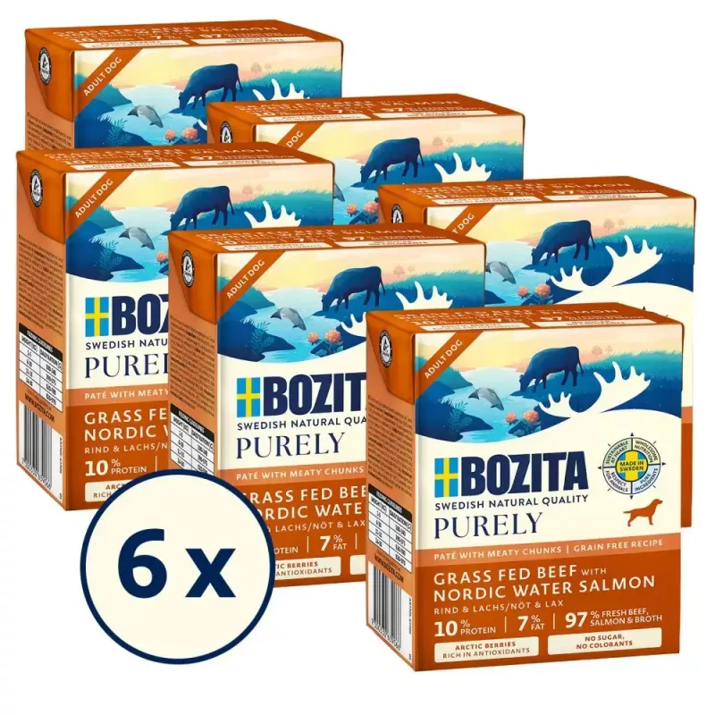 Slapjā suņu barība BOZITA Purely Beef & Salmon Adult 370 g, bezgraudu, visām šķirnēm