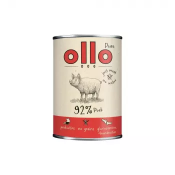Slapjā suņu barība OLLO Pure Pork 850 g – pilnvērtīga monoproteīna barība pieaugušiem suņiem