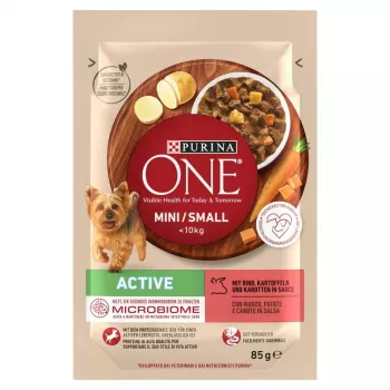 Slapjā suņu barība Purina Nestlé ONE Mini/Small Active Liellopu gaļa 85 g