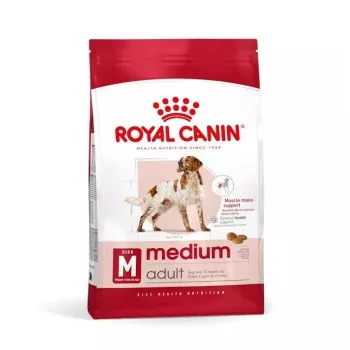 Sausā suņu barība Royal Canin Medium Adult — vista un cūkgaļa, 4 kg; olbaltumvielas 25%, tauki 14%