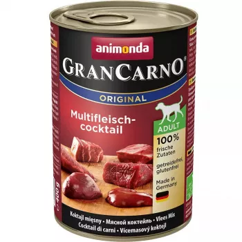 Animonda GranCorno Original liellopu, vistas, medījumu, tītara konservēta suņu barība 400 g, bez konservantiem