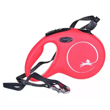 Flexi New Classic M automātiskā suņu pavada, 8 m aukla, suņiem līdz 20 kg, sarkana