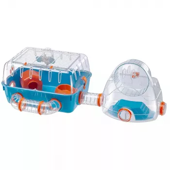 Būris FERPLAST Combi 2 kāmim, zils caurspīdīgs, W795×D295×H263 mm, tehnopolimērs