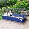 Būris FERPLAST Rabbit 120 Blue — metāla un plastmasas trušu būris 1180×585×495 mm, trušiem 5–9,9 kg