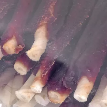 Suņu kārums MACED Duck Skewer 500 g — pīles garšas košļājamais treniņu našķis