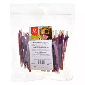Suņu kārums MACED Duck Skewer 500 g — pīles garšas košļājamais treniņu našķis