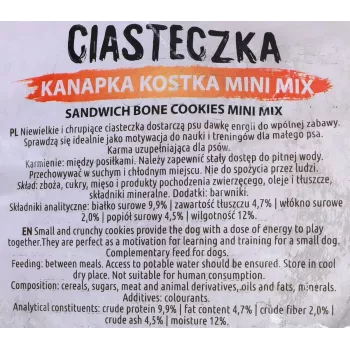 Suņu apmācības gardumi MACED Cube Cookies Mini Mix 1 kg — asorti mini kubiņu cepumi, putnu gaļas garšu maisījums