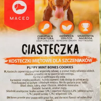 Suņu gardumi MACED Puppy Mint Bones Cookies 1 kg – piparmētru garšas cepumi kucēniem