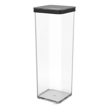 Uzglabāšanas konteiners Rotho 1160608080 2 L Melns Caurspīdīgs, 100×100×285 mm, tehnopolimērs