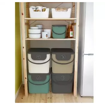Atkritumu konteiners Rotho Albula taisnstūrveida 40 L, technopolimērs, kapučīno, 400×358×340 mm, pakarināšanas caurums
