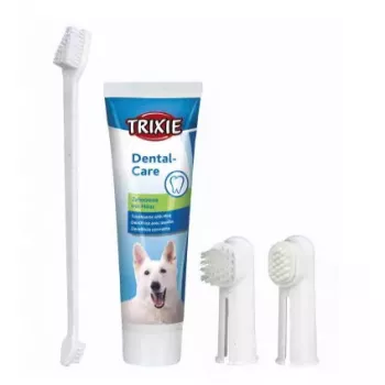 Pirkstu zobu suka suņiem Trixie 2561, viena gabala mīksta silikona birste maziem suņiem un kucēniem