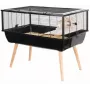 Būris grauzējiem ZOLUX Neo Nigha mazs H36 melns, koks, W780×D360×H480 mm, iekļauts skriešanas ritenis