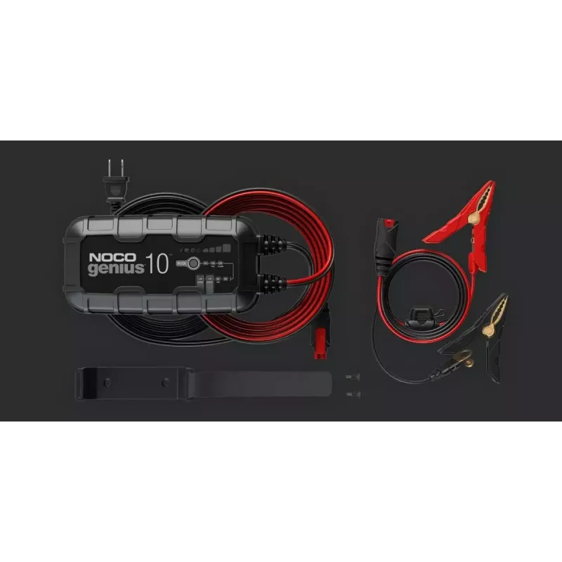 Bateriju lādētājs NOCO GENIUS10 EU 10 A 6V/12V — uzturēšana un desulfatācija, 150 W, Li-Ion/AGM/Gel, IPX ūdensizturīgs