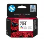 HP 704 trīskrāsu oriģinālā tintes kasetne, ciāna, fuksīna, dzeltena, 1 gab., 200 lappuses