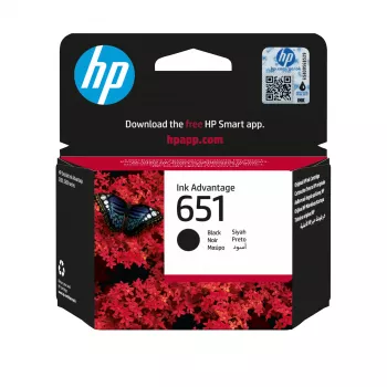 HP 651 melna oriģinālā tintes kasetne, melna, 1 gab., 600 lapas