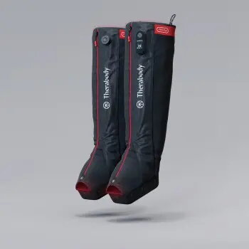 Kompresijas zābaki Therabody Recovery Air Jetboots Pro Plus — pilna garuma, Regular, pneimatiskie 20–100 mmHg, vibrācija, LCD, uzlādējami