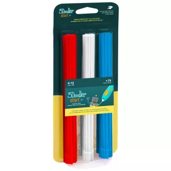 3Doodler Start 3DS-ECO-MIX1-75 3D drukāšanas materiāls Kompostējama plastmasa Zila, Sarkana, Balta 1 g