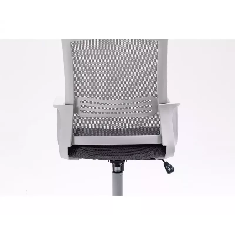 Biroja krēsls ActiveJet YK01 ar polsterētu sēdekli un sieta atzveltni, pelēks, regulējams augstums 46–56 cm