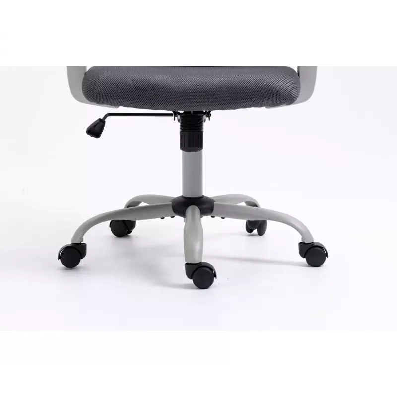 Biroja krēsls ActiveJet YK01 ar polsterētu sēdekli un sieta atzveltni, pelēks, regulējams augstums 46–56 cm