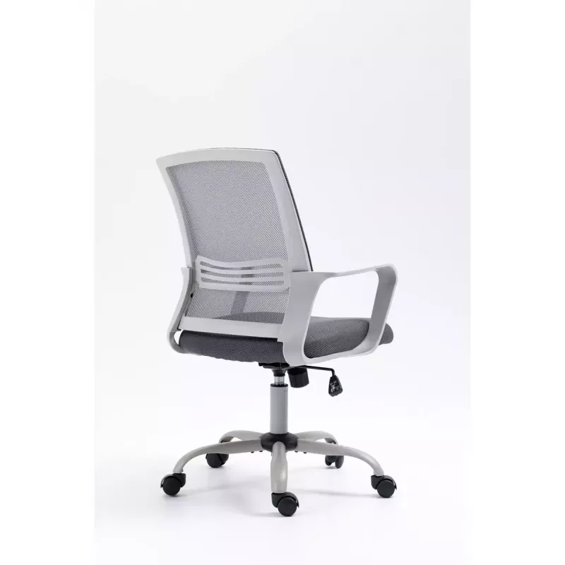 Biroja krēsls ActiveJet YK01 ar polsterētu sēdekli un sieta atzveltni, pelēks, regulējams augstums 46–56 cm