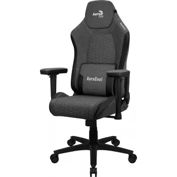 Universāla spēļu krēsls AEROCOOL CROWNASHBK — melns, AeroWeave sēdeklis un atzveltne, 2D roku balsti, 4. klases gāzes pacēlājs, max 150 kg