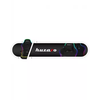Spēļu krēsls Huzaro FORCE 4.4 RGB Melns — auduma polsterēts kausveida sēdeklis, max 130 kg, regulējama atzveltne, augstums 115–125 cm, RGB apgaismojums