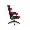 Spēļu krēsls Huzaro FORCE 4.4 RGB Melns — auduma polsterēts kausveida sēdeklis, max 130 kg, regulējama atzveltne, augstums 115–125 cm, RGB apgaismojums