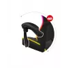 Spēļu krēsls Huzaro FORCE 4.4 RGB Melns — auduma polsterēts kausveida sēdeklis, max 130 kg, regulējama atzveltne, augstums 115–125 cm, RGB apgaismojums