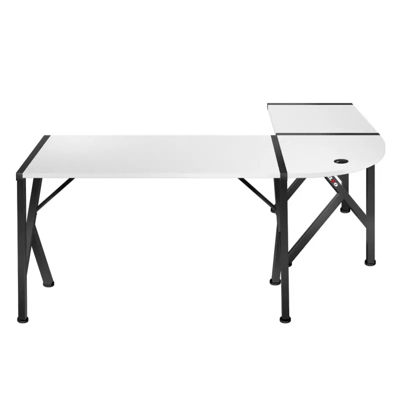 Stūra spēļu galds Huzaro Hero 6.3 Balts L-veida oglekļa šķiedras virsma 1540×1170×740 mm